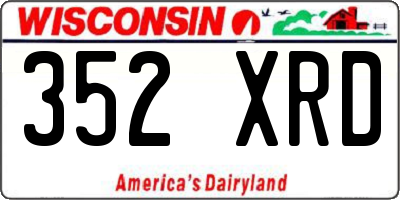 WI license plate 352XRD