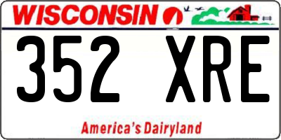 WI license plate 352XRE