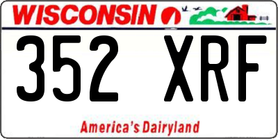 WI license plate 352XRF