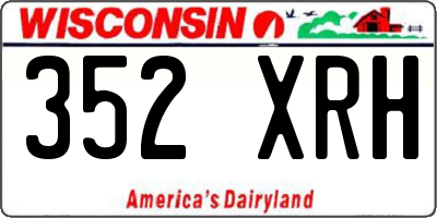 WI license plate 352XRH