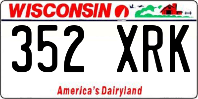 WI license plate 352XRK