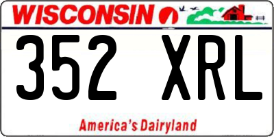 WI license plate 352XRL