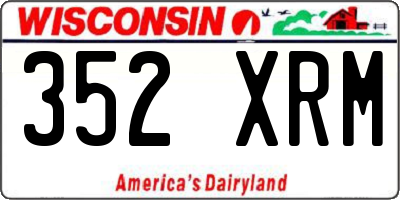 WI license plate 352XRM
