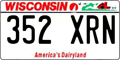 WI license plate 352XRN