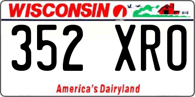 WI license plate 352XRO