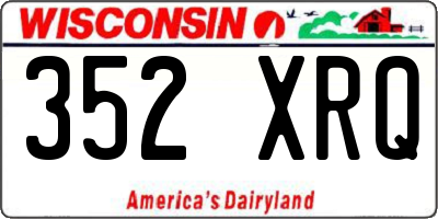 WI license plate 352XRQ