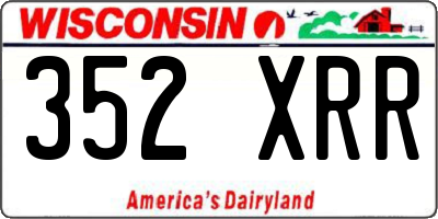 WI license plate 352XRR