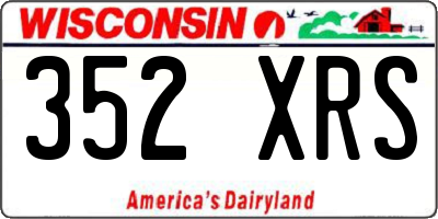 WI license plate 352XRS