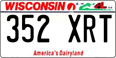 WI license plate 352XRT