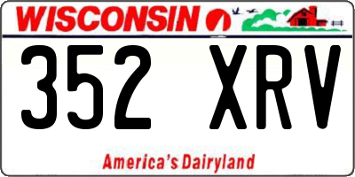 WI license plate 352XRV