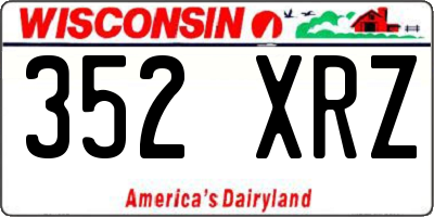WI license plate 352XRZ