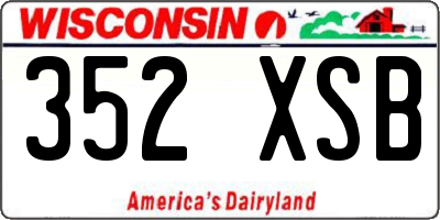 WI license plate 352XSB