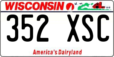 WI license plate 352XSC