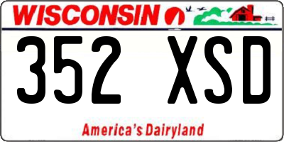 WI license plate 352XSD