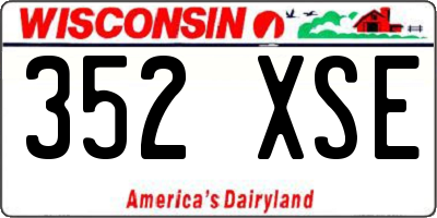 WI license plate 352XSE