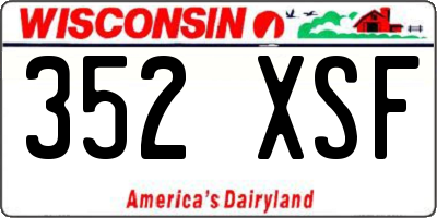 WI license plate 352XSF