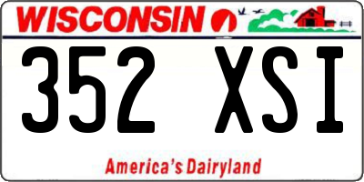 WI license plate 352XSI