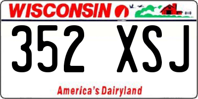 WI license plate 352XSJ