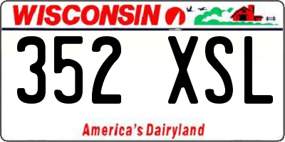 WI license plate 352XSL
