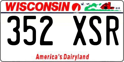 WI license plate 352XSR