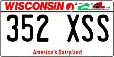 WI license plate 352XSS