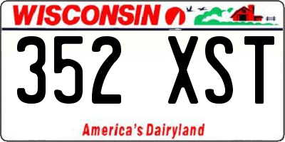 WI license plate 352XST