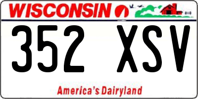WI license plate 352XSV