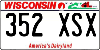 WI license plate 352XSX