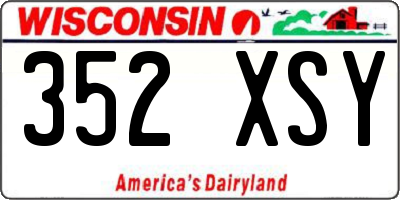 WI license plate 352XSY