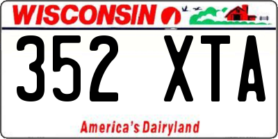 WI license plate 352XTA