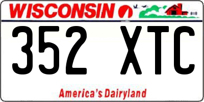 WI license plate 352XTC