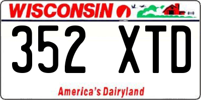WI license plate 352XTD