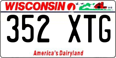 WI license plate 352XTG