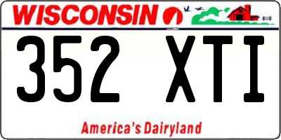 WI license plate 352XTI