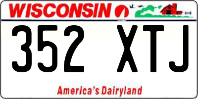 WI license plate 352XTJ