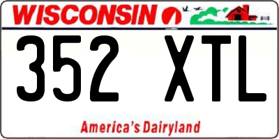 WI license plate 352XTL