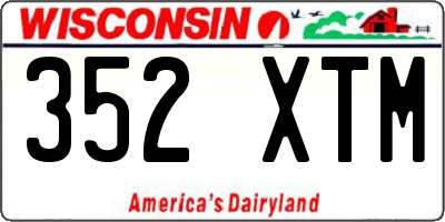 WI license plate 352XTM