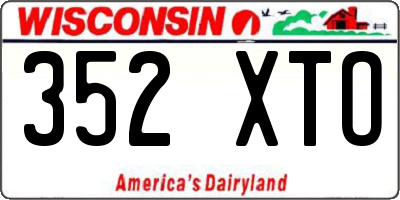 WI license plate 352XTO