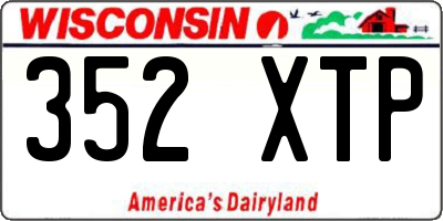 WI license plate 352XTP