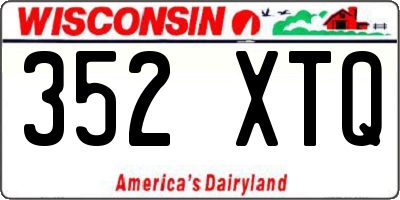 WI license plate 352XTQ