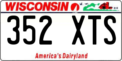 WI license plate 352XTS