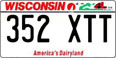 WI license plate 352XTT