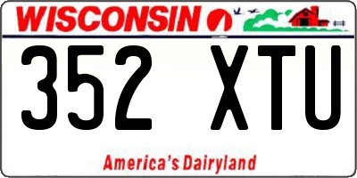 WI license plate 352XTU