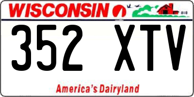 WI license plate 352XTV