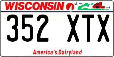 WI license plate 352XTX