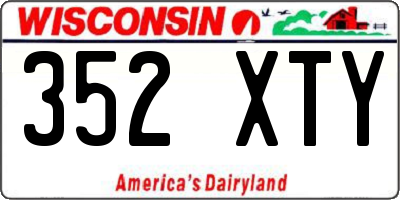 WI license plate 352XTY