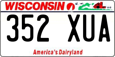 WI license plate 352XUA