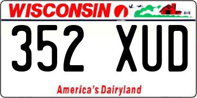 WI license plate 352XUD