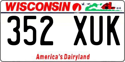 WI license plate 352XUK