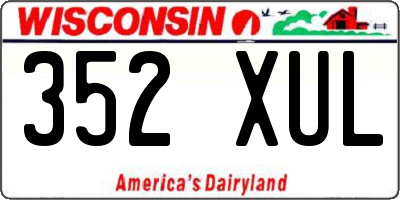 WI license plate 352XUL